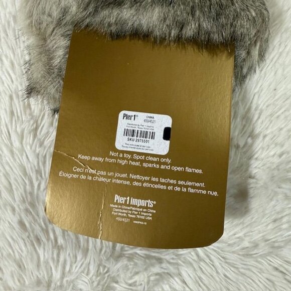 Pier 1 Imports Faux Fur Rhinestone Brooch Wine Bottle Collar Cape Vinodeco - Picture 9 of 12